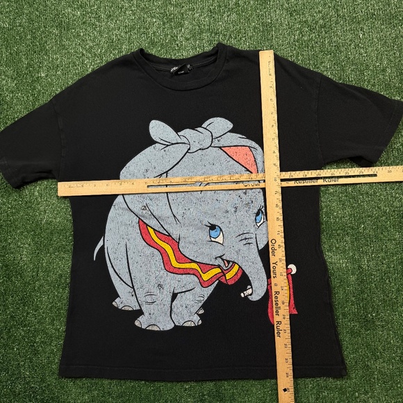 Dumbo x Zara Graphic T Shirt Women's Size S Black Short Sleeve Disney Logo Tee - Picture 4 of 7